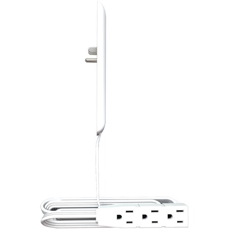 Sleek Socket Sleek Socket Wall Plate with 3-Outlet 8 ft. Extension Cord STD-8FT-WHITE